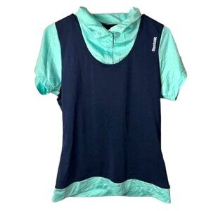 Reebok Classic Sports Polo Shirt in Mint Green and Navy